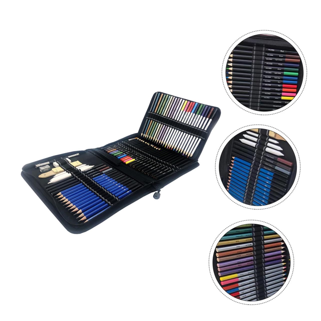 Set di Matite per Disegno da Schizzo per Studenti D'arte, 72 Pezzi | Matite per Disegno, Nero, Disegno Fluido e Punta Robusta, per Sketching e Coloring Books