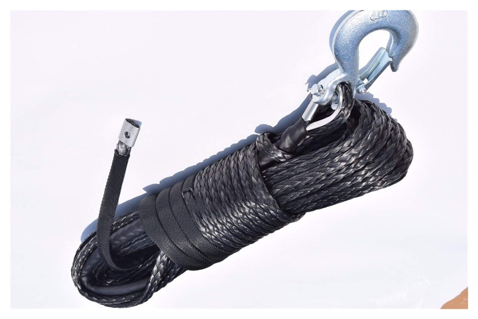 Corde synthétique de remplacement noir de 10mm * 30m for treuil, extension de corde de treuil, corde hors route, câble de treuil de VTT - Ligne de treuil synthétique