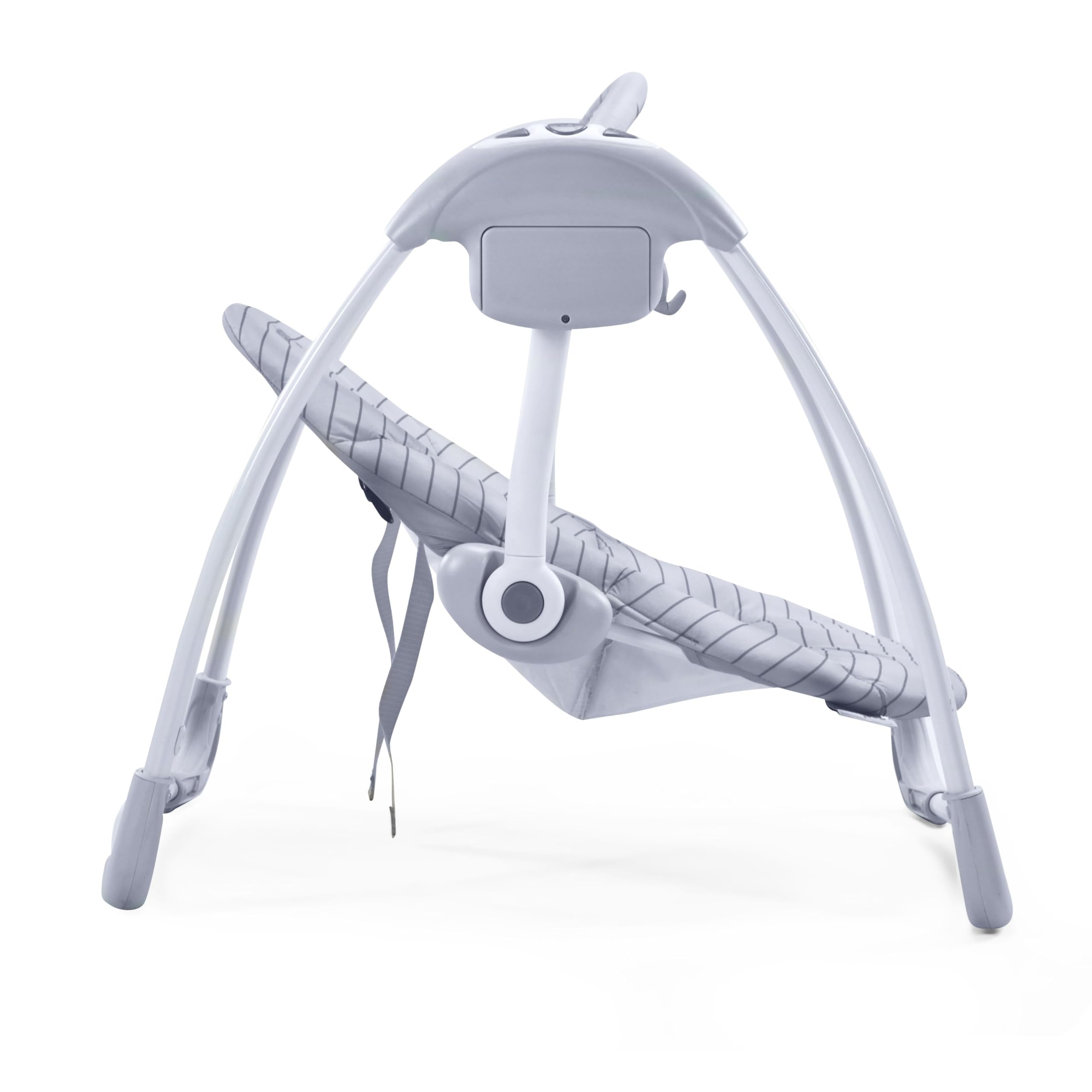 Asalvo Daddy Columpio para bebé con luz y carrusel, 5 velocidades de balanceo automático, 16 melodías Musicales, 5 Sonidos Relajantes, Segura, Desde recién Nacido hasta los 9 kg, Hippo Gris