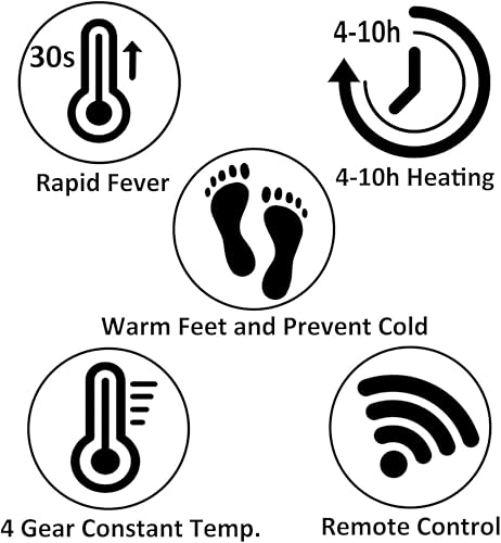 Miniatura 5 de HIWARM Plantillas térmicas eléctricas con control remoto, calentadores de pies con calefacción por infrarrojos lejanos para hombres y mujeres,