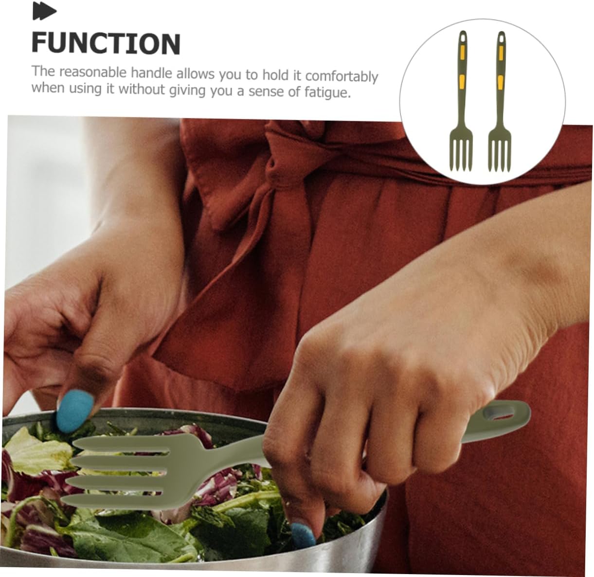 PRETYZOOM 2Pcs Heat-Resistant Silicone Cooking Forks Flexible Kitchen Utensils for Pasta and Salad Non-Stick Food Forks for Household Cooking