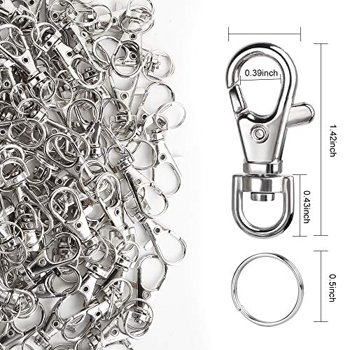 60Pcs Metal Swivel Snap Hooks With Key Rings, Leobro 30Pcs Small Lobster Claw Keychains Clasps And 30Pcs Key Chain Ring For Keychain Clip, Lanyard, Key, Jewelry Making, Art Crafts, Silver #TOP1