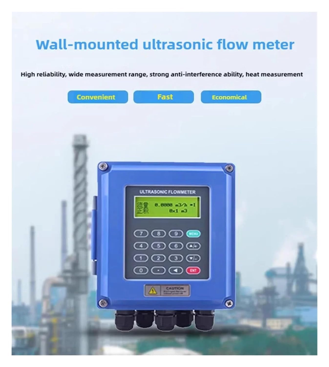 Medidor De Flujo Ultrasónico De Pared Tuf-2000b Medidor De Flujo Ultrasónico De Agua Modular Tuf-2000m Transductor De Flujo De Líquido Digital Dn15-700 Error Bajo, Blue, TUF-2000B TS-2