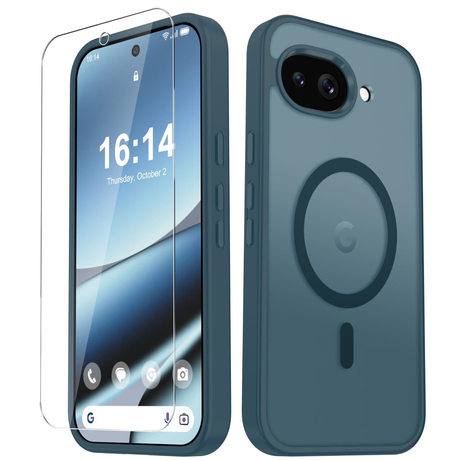 for Google Pixel 10a Case, Matte Magnetic Phone Cover, Lavender Gray | Fit for MagSafe, Screen Protector included, Shockproof Military Grade Protection, Translucent Frosted Back