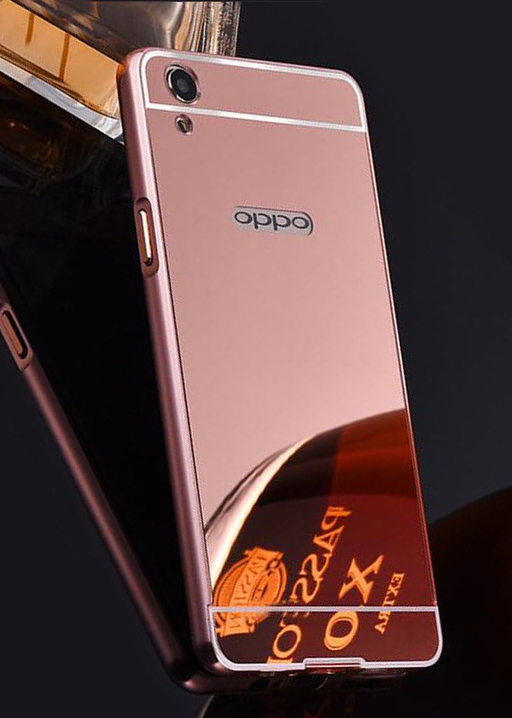 Sheerworth Oppo F1 Plus Case, Luxury Metal Bumper + Acrylic Mirror Back Cover Case For Oppo F1 Plus (Rose Gold)
