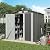 Verano Garden 6x4 FT Outdoor Storage Shed, Galvanized Steel Metal Garden Shed, Double Door W/Lock, Outdoor Storage Tool House for Backyard, Patio, Lawn
