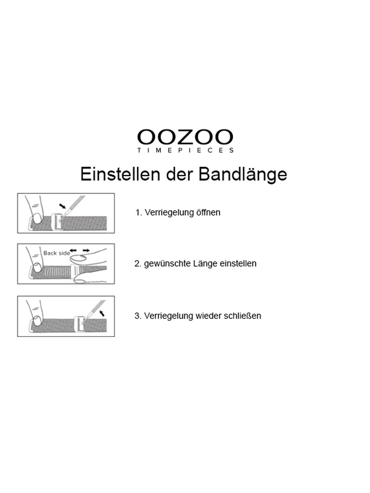 Oozoo Vintage Armbanduhr mit Edelstahl Metallband