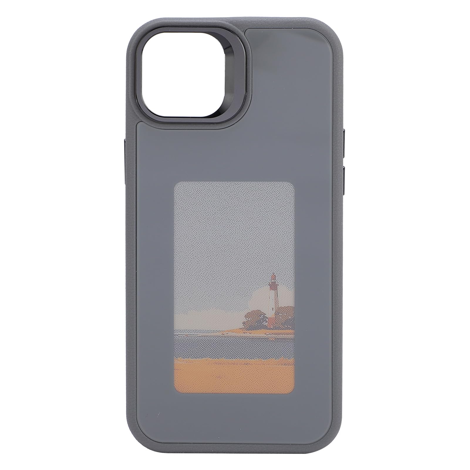 Cocoarm Caja del Teléfono con Pantalla de Tinta TPU y Aleación de Aluminio Caja del Teléfono Inteligente NFC Pantalla de Fotos DIY Soporte de Lente Anti Caída para 14 Plus para Viajes, Trabajo, Uso