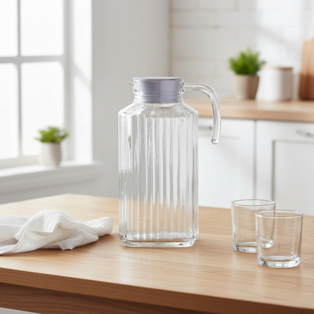 Luminarc Quadro Jarra Vidrio con Tapa 1,7l Apto Frigorífico