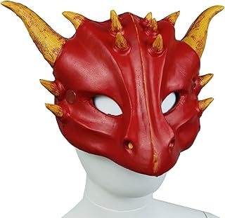 Halloween Carnival Children Masquerade Cosplay Cartoon Dragon Mask,Funny Dragon Mask Suitable for Masquerade School House Party (red)