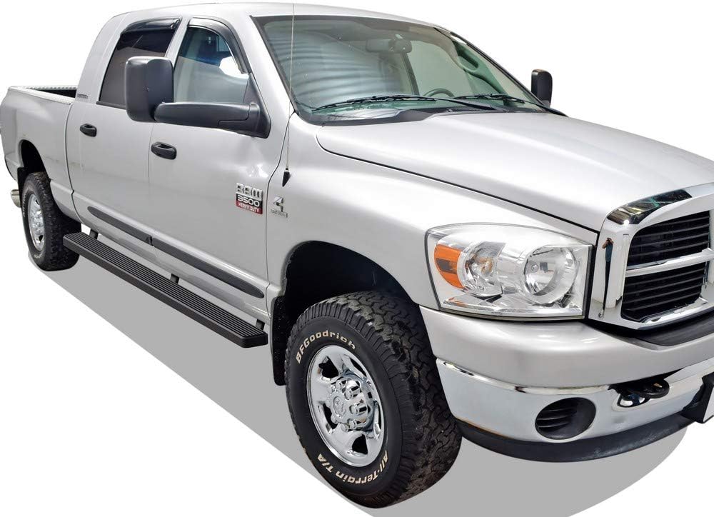 APS (Black 5 inches) Stainless Steel Running Boards Nerf Bars Side Steps Rails Compatible with Ram 1500 2009-2018 Crew Cab & Ram 2500 3500 2010-2026