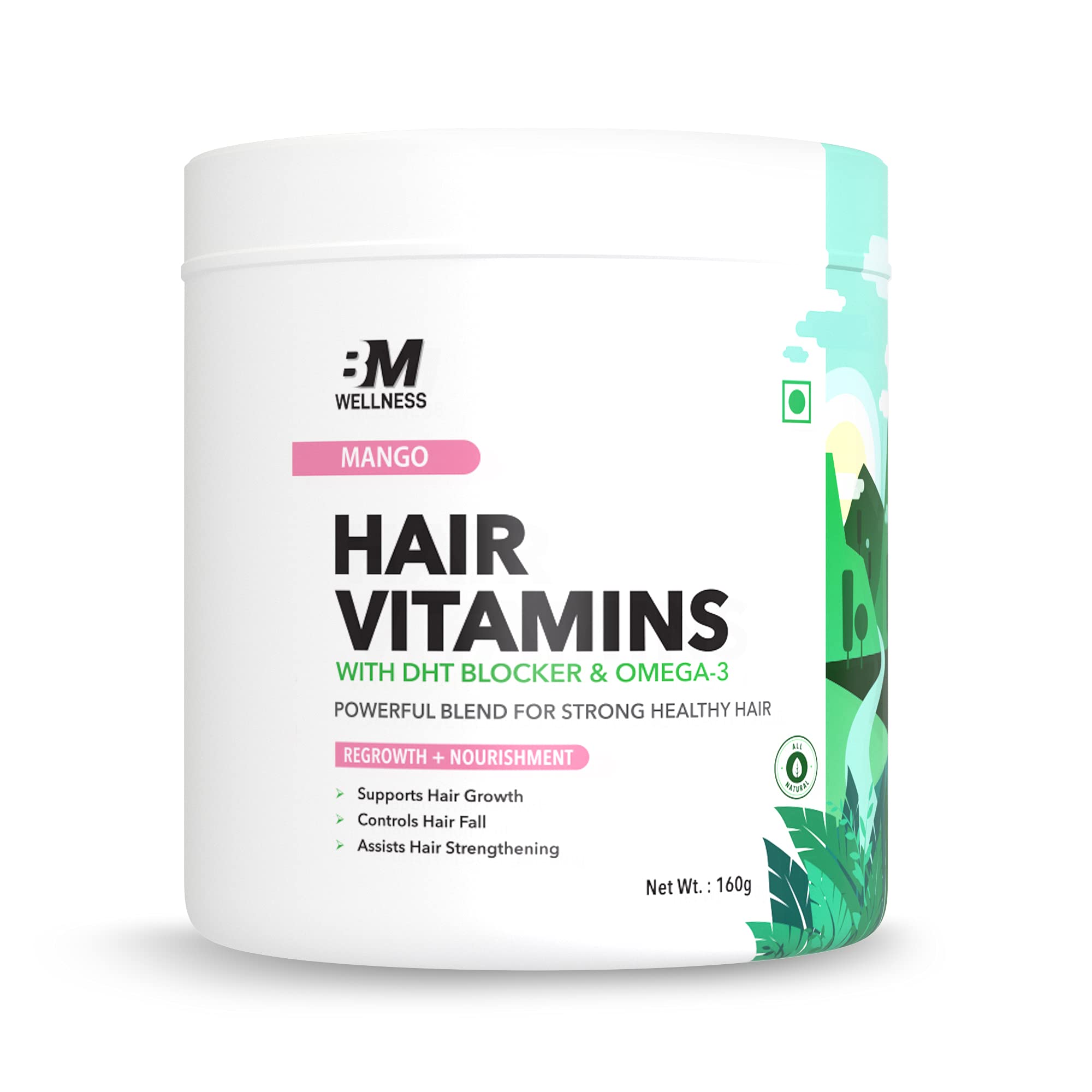 Buy BM WELLNESS Hair Vitamins [160g, Mango] With Hair Vitamin Blend