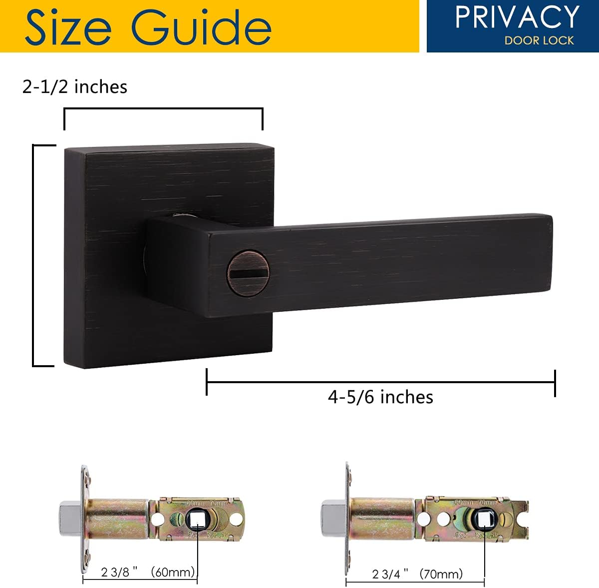 Frее Shірріng 🛒 6 Pack Privacy Door Lever with Lock in Oil Rubbed Bronze, Heavy Duty Locking Lever Door Handle Set for Bedroom & Bathroom Doors, Keyless Door Lock with Modern Design for Left or Right Sided Doors