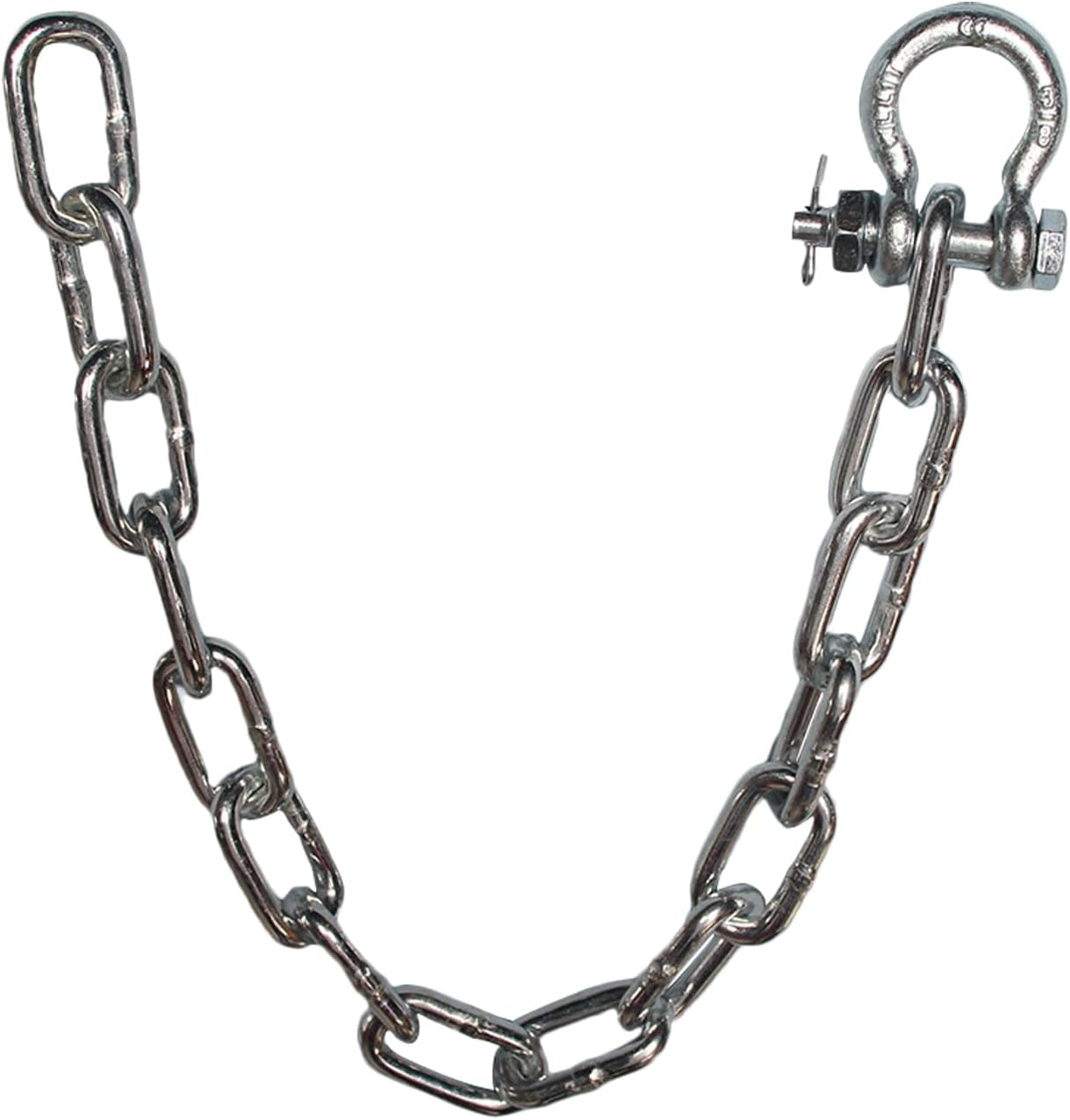 Anchor Chain,Galvanized 5/16" Chain 1 PCS 3/8" Anti-Off Shackles,Anchor Chains Shackle for Camping, Rigging, Towing and Other