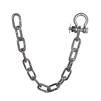 Anchor Chain,Galvanized 5/16" Chain 1 PCS 3/8" Anti-Off Shackles,Anchor Chains Shackle for Camping, Rigging, Towing and Other
