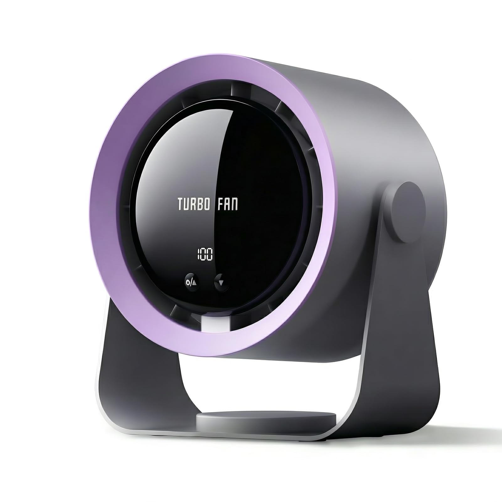Refluxe USB Desk Fan with LED Display & 5400mAh Battery, 5-Speed Adjustable, 90° Tilt Hangable Quiet Portable Table Fan for Bedroom, Office, Dorm, Kitchen, Wall, Home