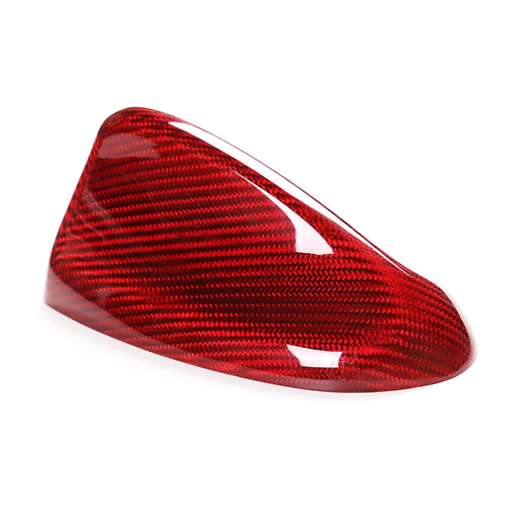 for Giulia Stelvio Car Roof Shark Fin Antenna Cover Trim Red Carbon