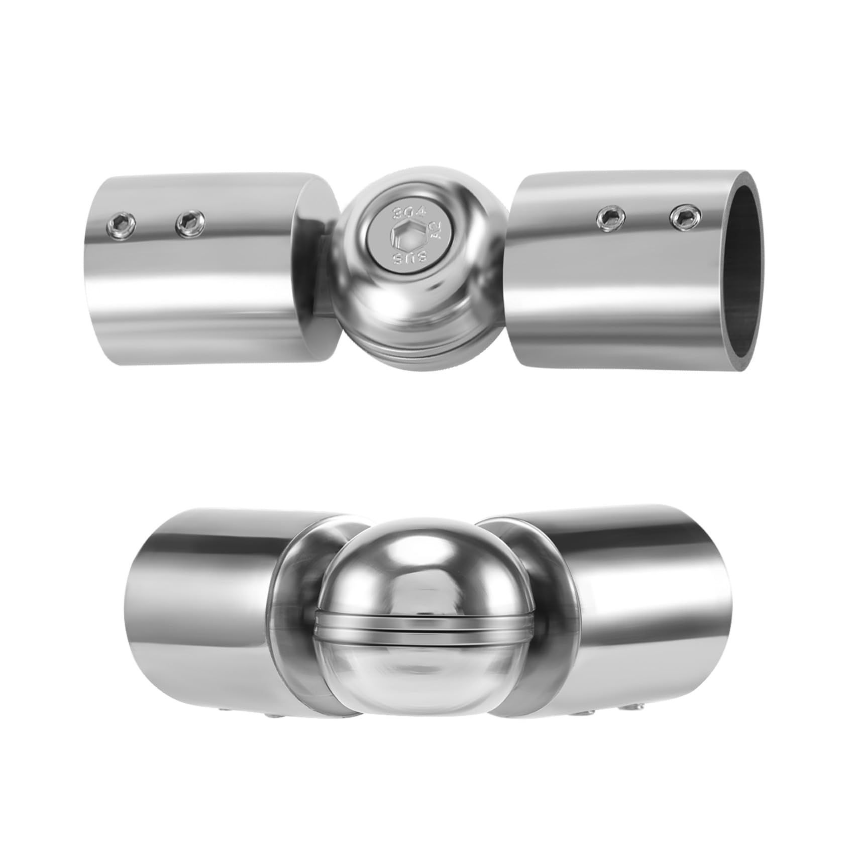 Connettore Angolare Regolabile Per Bastoni Tende In Acciaio Inox 304 Nero, Per Aste Da 25 Mm, Regolabile Da 90° A 180°, Set Da 2 Pezzi - 5