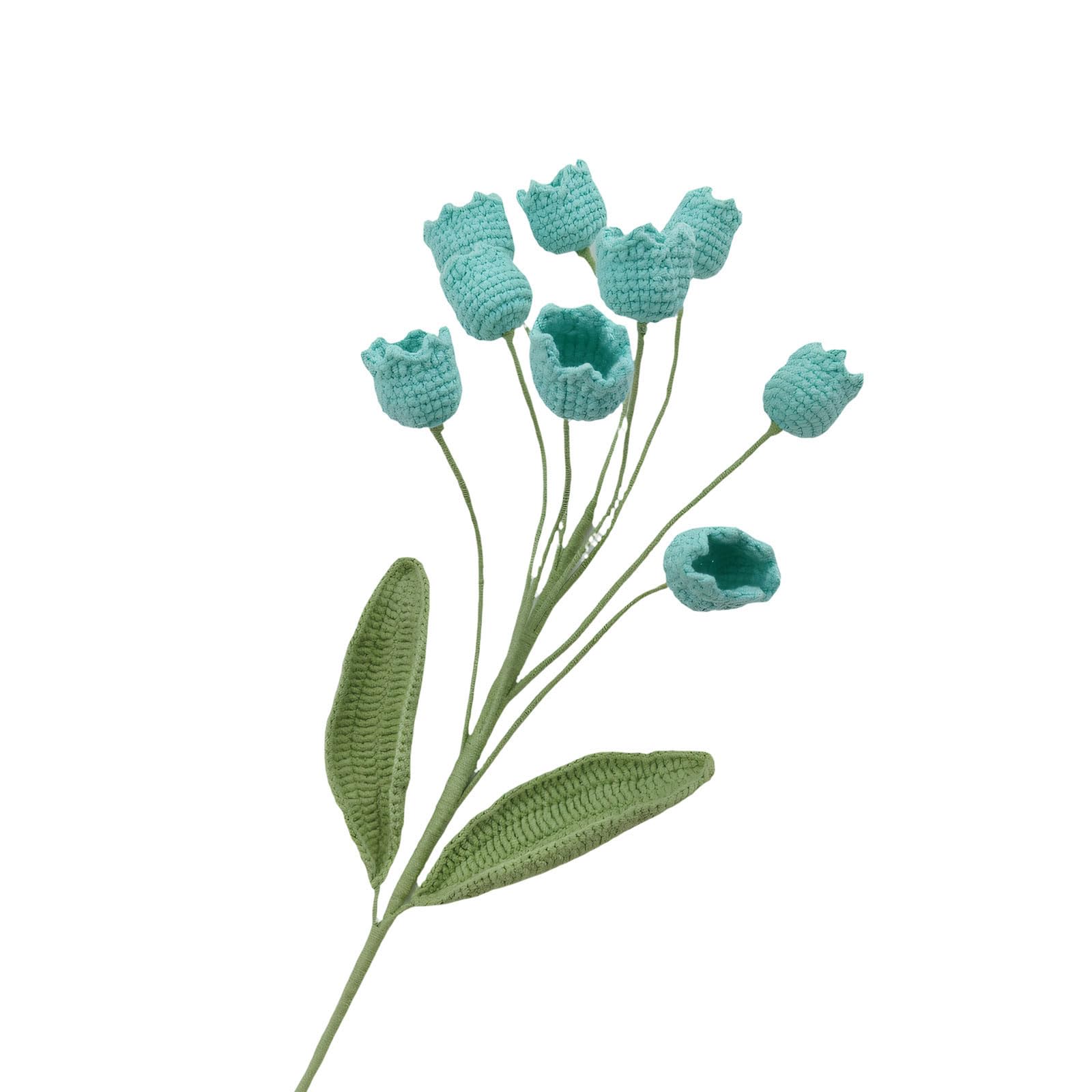 Xjdzineq 9Pieces Artificial Crochet Lilies of the Valley Bouquets Wool Flower for Home Decors Gift Wedding Centerpieces Artificial Hanging Flower