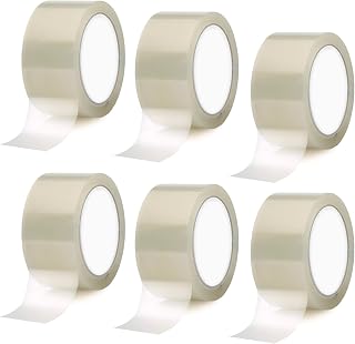 Clear Transparent Packing Tape Set 6 Rolls Heavy Duty Packaging Tape for Shipping Packaging Moving Sealing | Wide1.88 inches, 55 Yards Per Roll (6 Clear Tape)