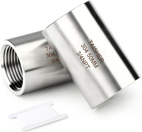 Miniatura 65 de TAISHER 2 accesorios de tubería de acero inoxidable, 1/4 pulgadas NPT x 1/4 pulgadas NPT macho roscado, tubo fundido de pezón de 10 pulgadas