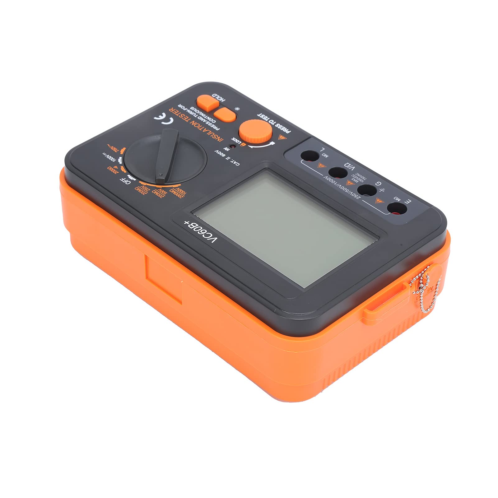 Medidor de prueba eléctrico SustVita para medición de aislamiento, megóhmetro digital de 1000 V 2 GΩ con función de retención de datos y pantalla retroiluminada para uso industrial