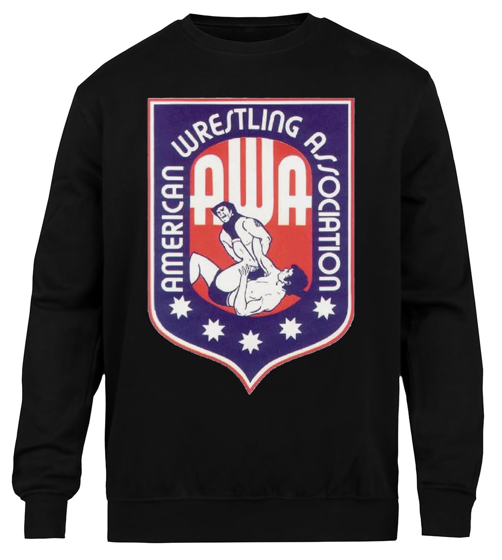 Awa - American Wrestling Association Sudadera Negra Unisex Sudadera Ecológica Unisex Black Sweatshirt Eco-Friendly Crewneck