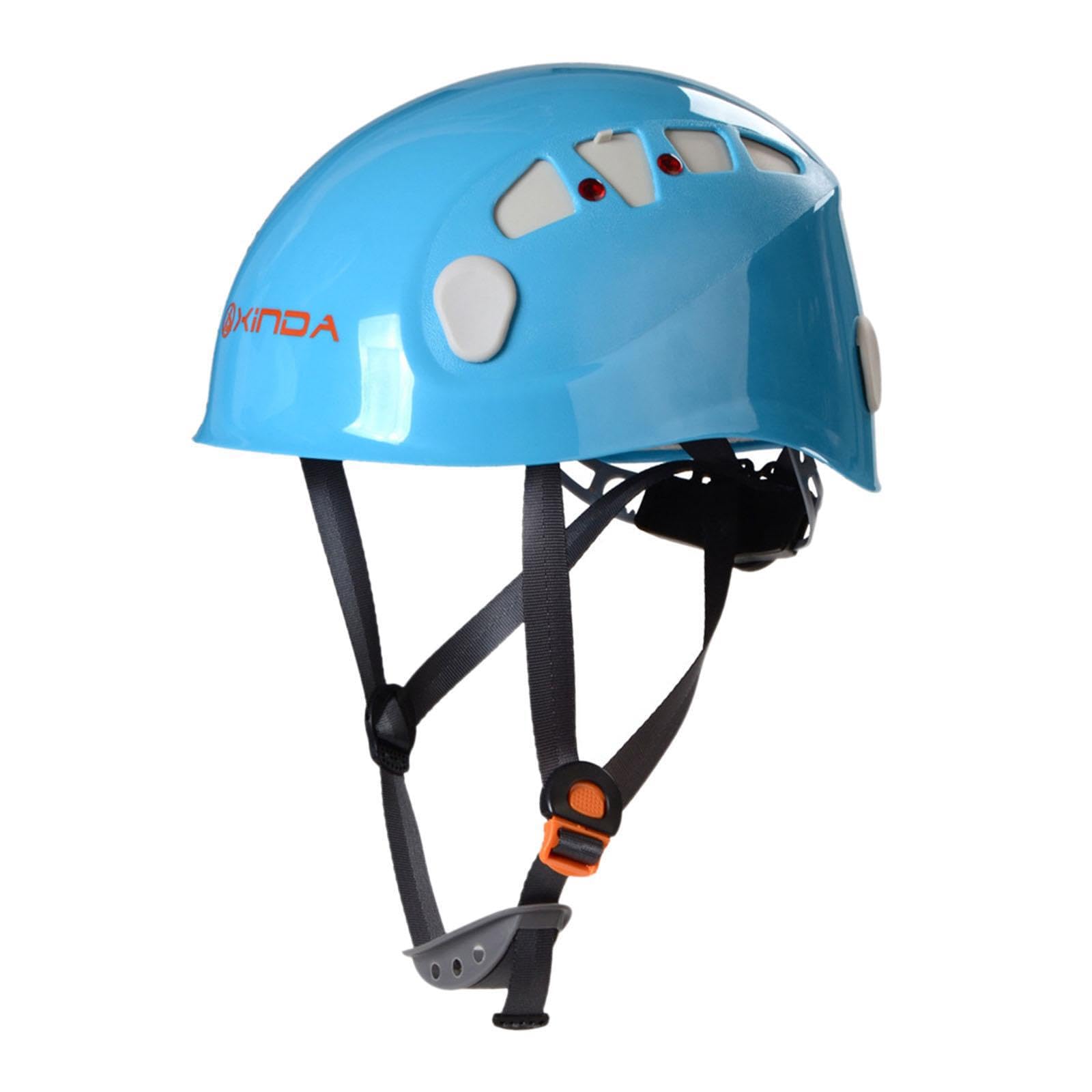 Casque d'escalade, Casque de Chantier pour Hommes, Femmes et Adultes, pour travaux arboricoles, Orange, Bleu, 26x20.5 cm