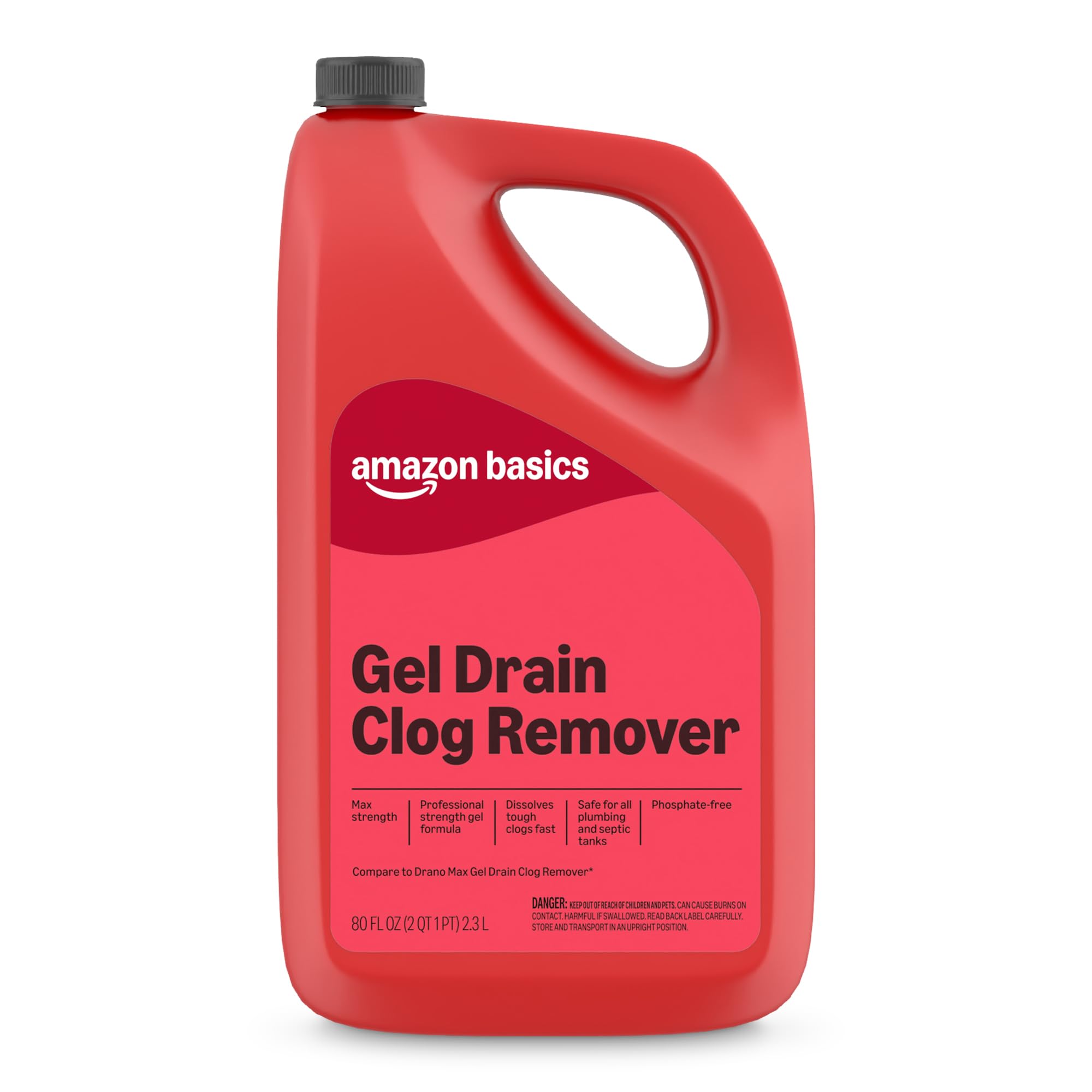 Amazon Basics Max Strength Drain Cleaner Gel, 80 Fl Oz