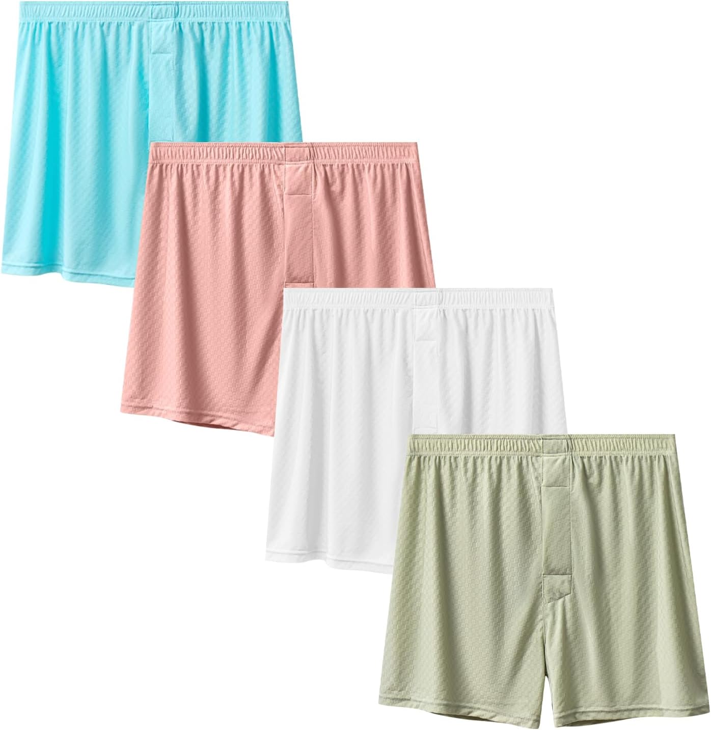 VISSAY Satin Men's Boxer 4-Pack - Soft Stretch Breathable Underwear with Moisture Wicking High Elasticity Boxers for Men