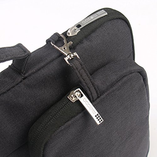 Megoo 12Inch Sleeve Case With Accessory Pouch For Surface Pro 9/8/7/7 Plus/Laptop Go 12.4"/Pro X/6/5/4/3, Slim Carry Case With Handle For 11-11.6-12 Chromebook Tablet(Black With Charger Case) #TOP3