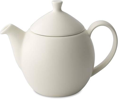 FORLIFE Tetera de rocío con infusor de cesta, algodón natural, 14 oz14.0 fl oz