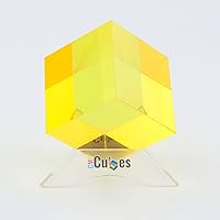 Vista 1 de CMY Cubes The Y Cube (1.969 in) - Cubo de tono amarillo - Cubo de color óptico - Pulido con diamante - enseña la mezcla de colores sustractiva