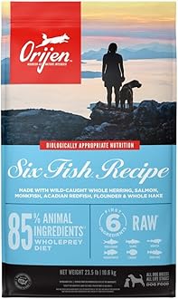 ORIJEN Grain Free Poultry Free High Protein Dry Dog Food Six Fish Recipe 23.5lb Bag