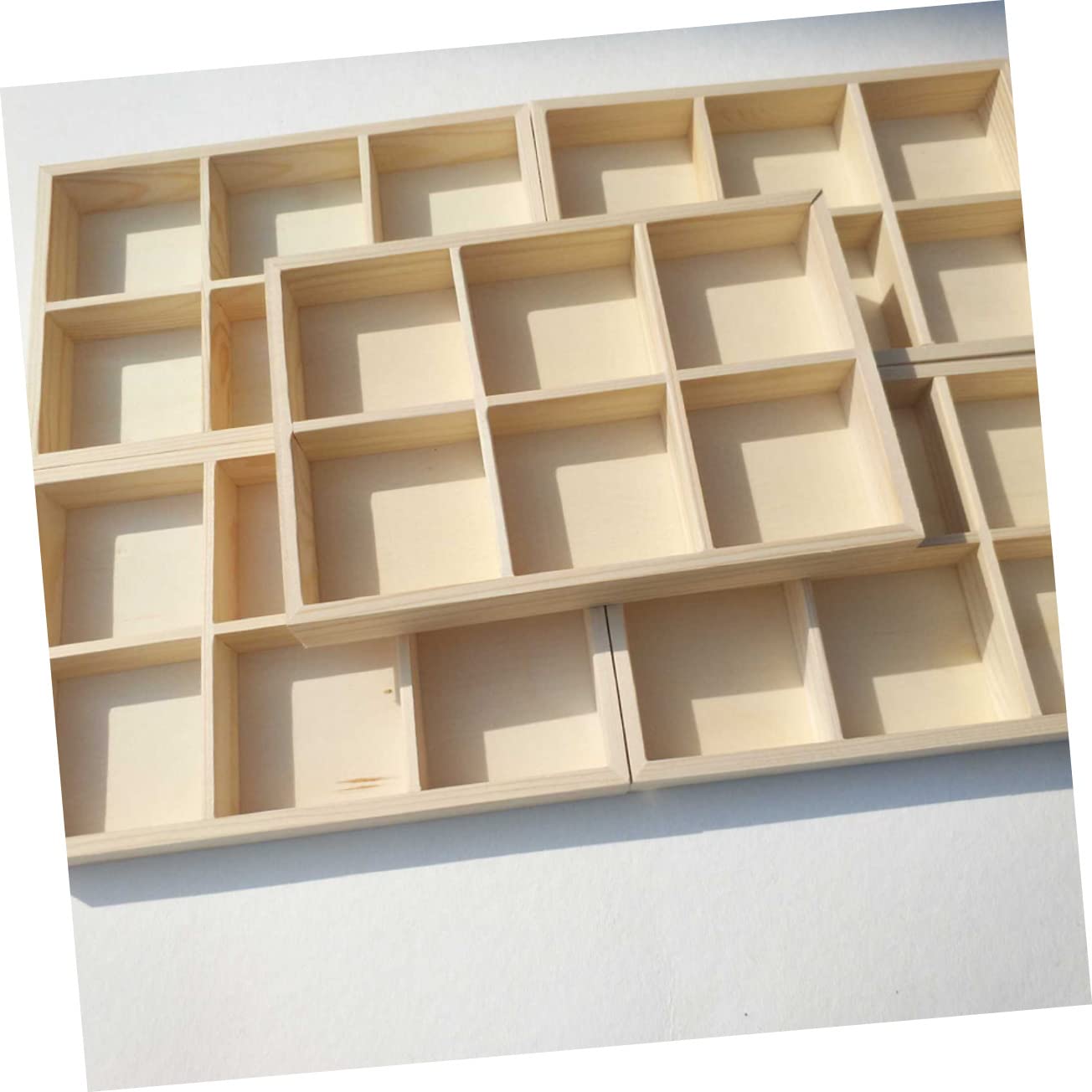 Housoutil 10 Pezzi Contenitore Pittura in Legno Massello con Scomparti Scatola Robusta per Pennelli e Colori per Scuole Casa e Laboratori Artistici