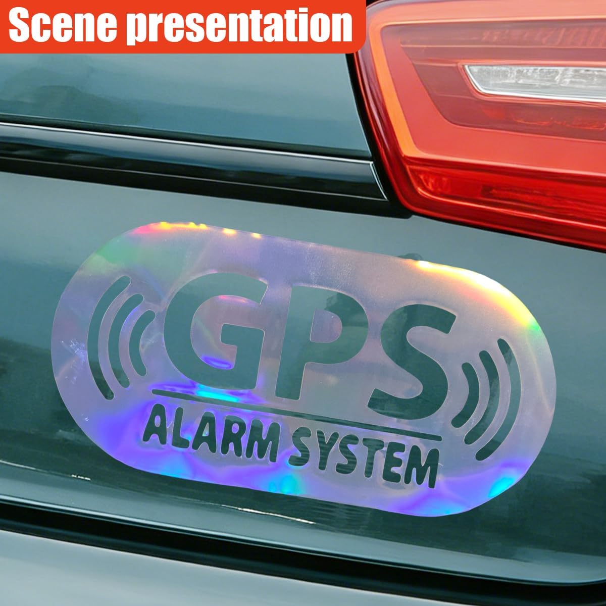 2PCS GPS Alarm System Car Sticker Decal, 6 × 3 Inches Anti-Theft Automotive Window Safety Warning Sticker, Universal Vinyl Self-Adhesive Vehicle GPS Tracking Decal for SUV, Truck (Colorful) image 4