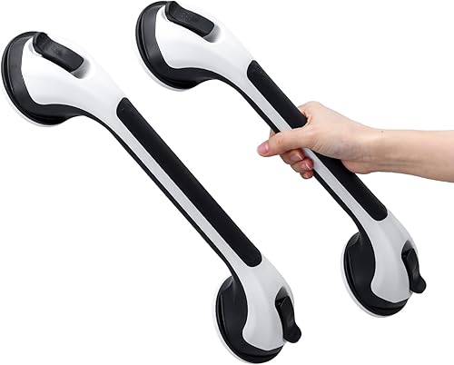 TAILI - Barras de sujeción para la bañera y la ducha con ventosa, paquete de 2 unidades, resistente, removible, sin taladro, impermeable, seguridad