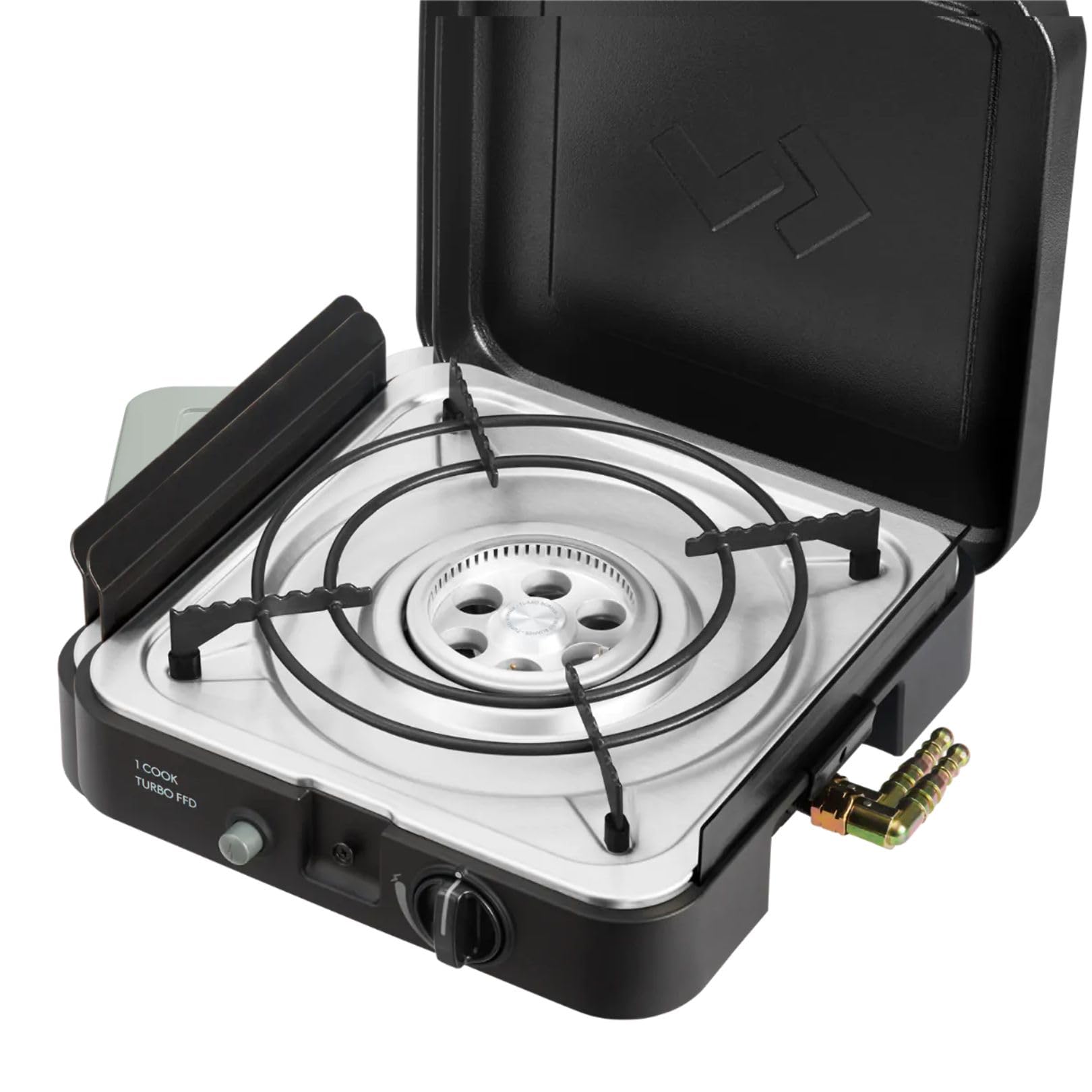 CADAC - 1 Cook Turbo FFD Flat Plate - barbecue - Barbecues portables - Surface de cuisson en acier inoxydable - Incl. Housse de protection - Camping - Les incontournables du barbecue - Noir