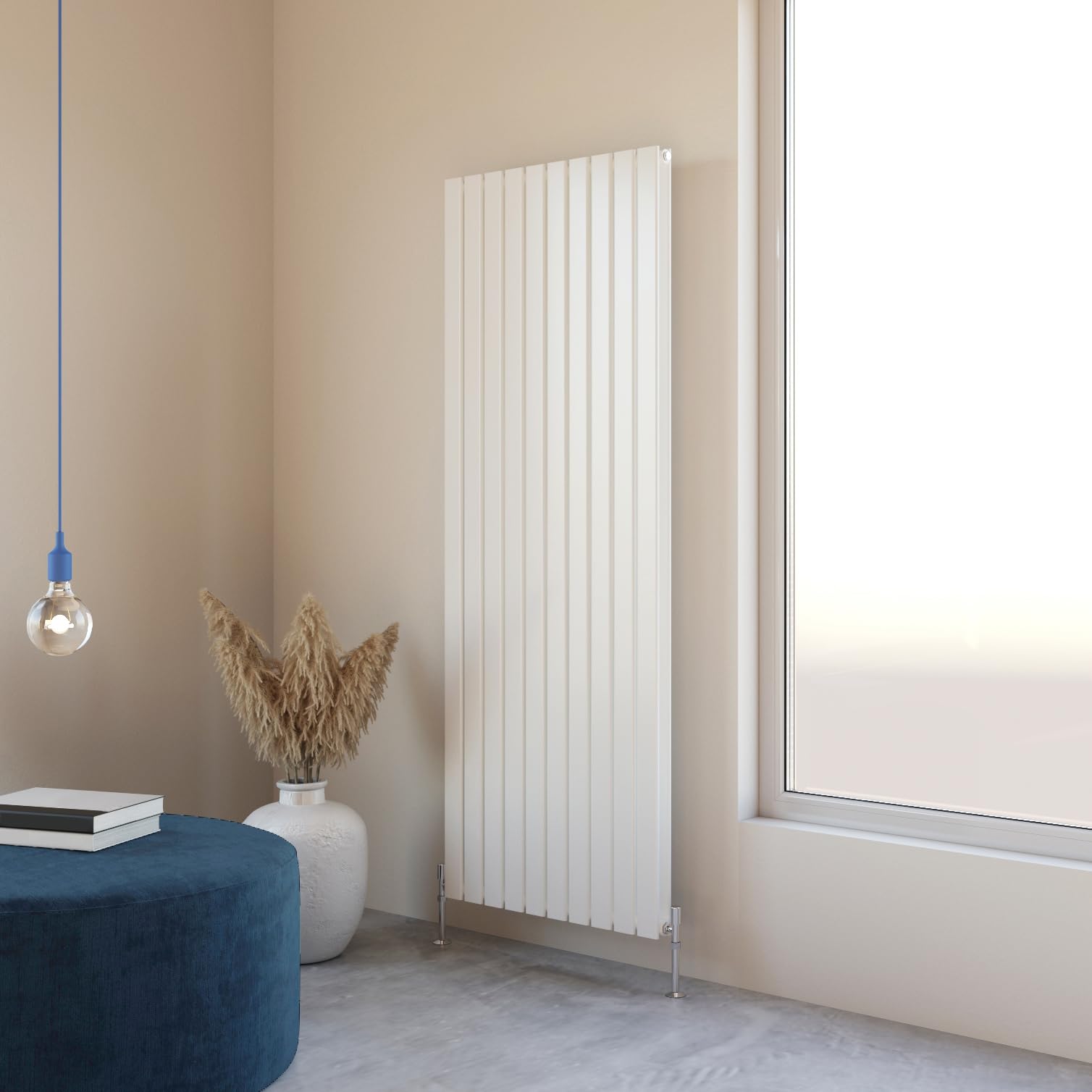 Flat Panel Radiator 1800x680mm Vertical Design Double Tall Upright White Central Heating Rad UK