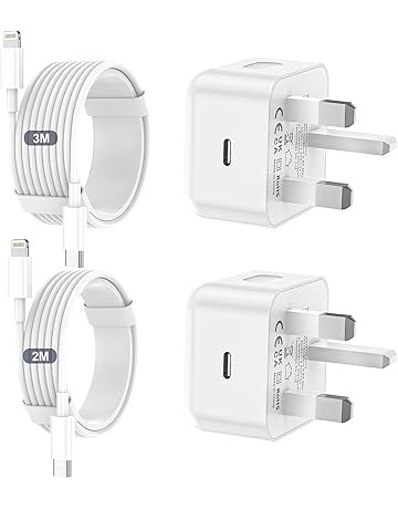 iPhone Charger Fast Charge, 2Pack PD Fast Apple Charger UK Plug With iPhone Charger Cable [Apple MFi Certified] Fast Charging Lightning Cable for iPhone 14 13 12 11 Pro Max XS XR 8 7 6 Plus 5, iPad