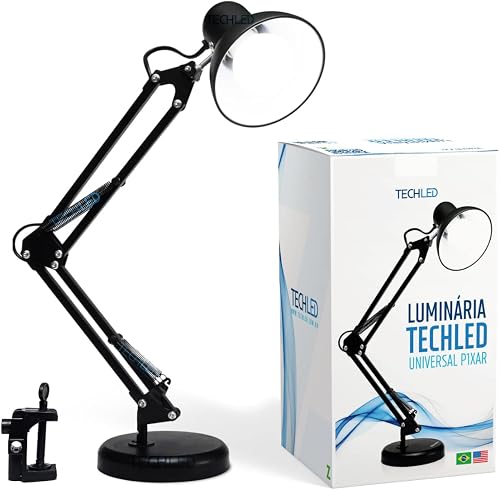Luminária de mesa articulável com garra