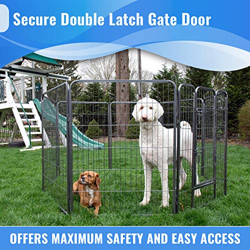 Iconic Pet Heavy Duty Metal Tube Pet Exercise and Training Playpen, 24" Height