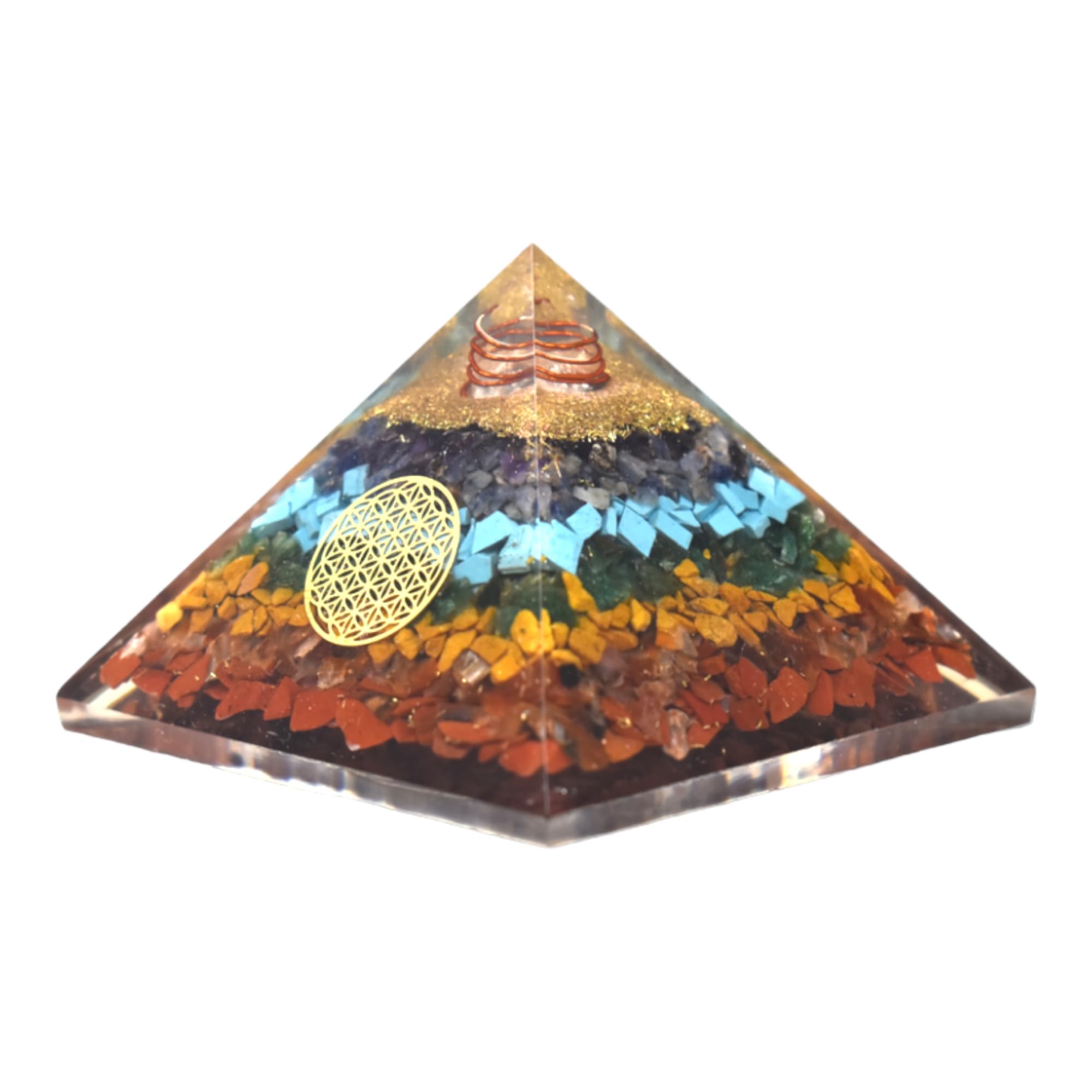 Original 7 Chakra Pyramid-Seven Chakra Crystal Pyramid Vastu for Home Office for Money, Health, Good Luck, Vastu Correction, Prosperity, Positivity and Chakra Healing