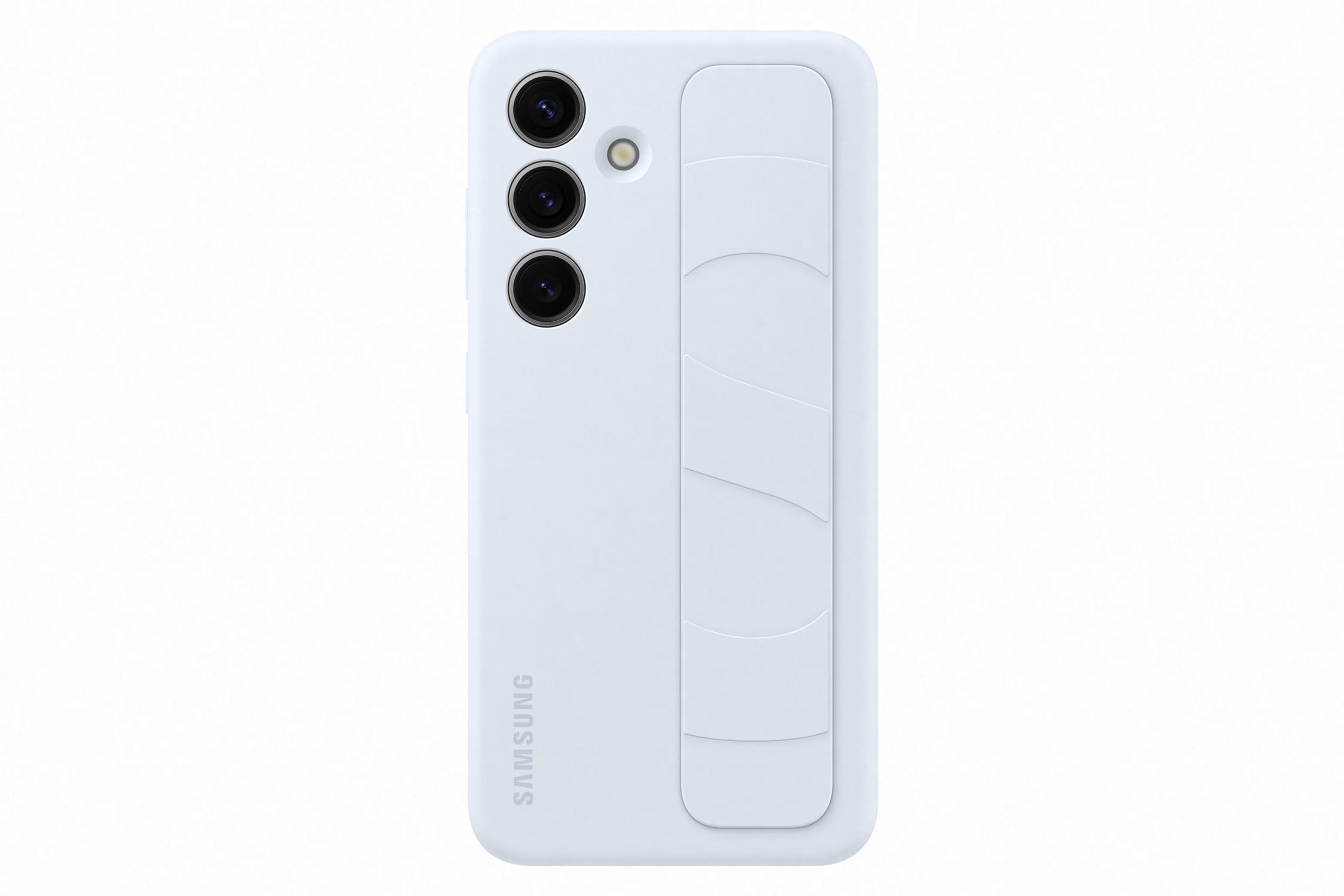 Coque en silicone avec lanière pour Samsung Galaxy S24 Bleu Polaire