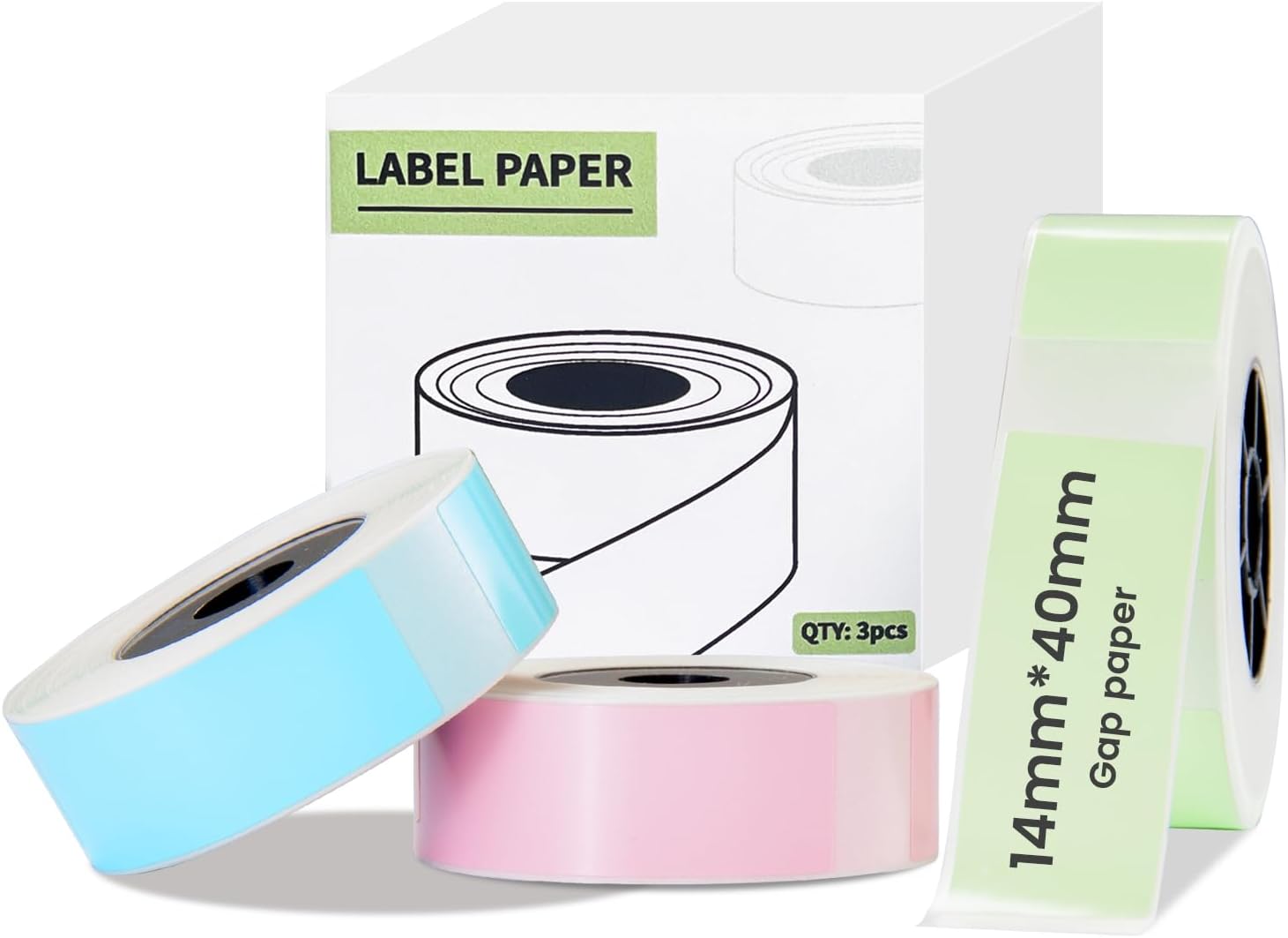 Amazon.com : LFPERT Label Maker Tape - Thermal Paper Self-Adhesive Label Tape, 14x40mm,160 Tapes ...