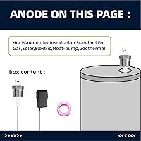 Vista 4 de Water Heater Anode Rod Made of Titanium, Powered Anode Rod, Eliminates Rotten Egg Smell,Anti-Rust and Corrosion, Reduce Limescale （10-39 Gallon）