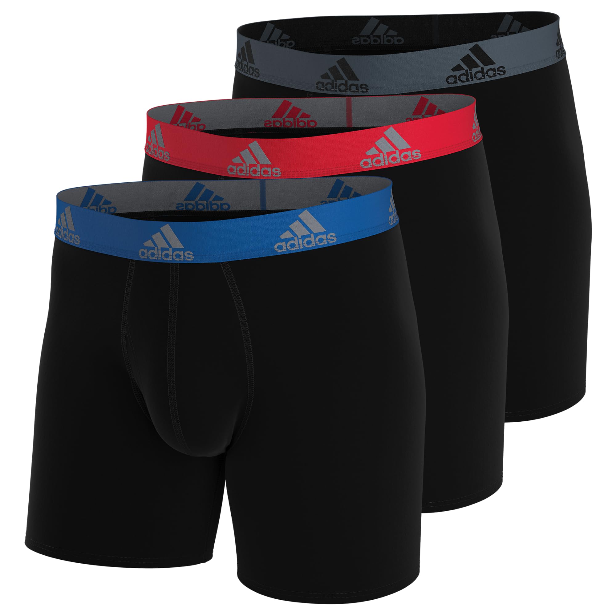 adidas Men's Microfiber Boxer Brief Underwear, performance athletic fit  (3-pack) DISCONTINUED
