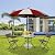 32 Inch Round Outdoor Table, Patio Table with Umbrella Hole, Patio Dining Table with Tempered Glass, Outdoor Dining Tables, Round Patio Table for Balcony, Backyard, Poolside, Sunroom, Patio Tables