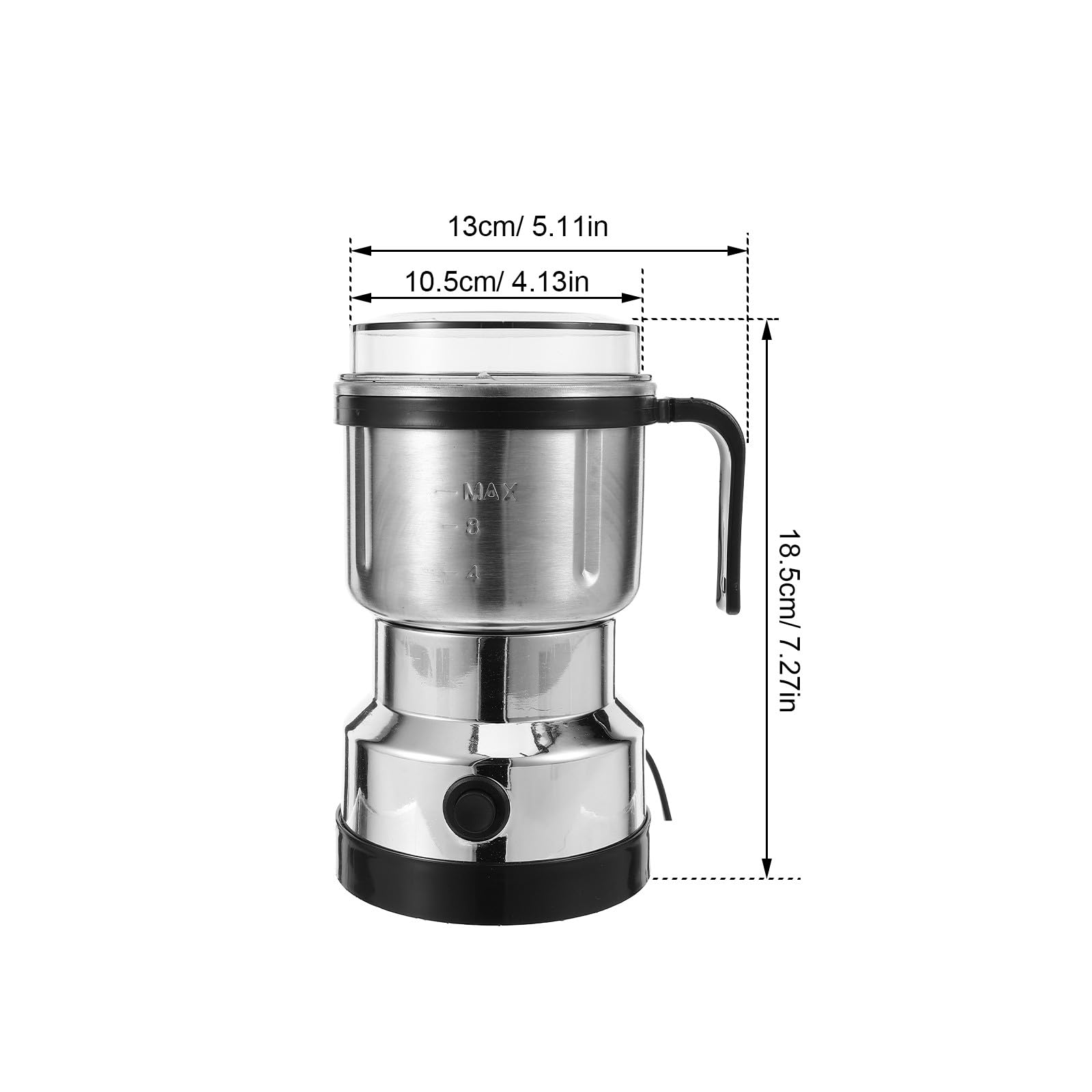 Molinillo Eléctrico de Café y Nueces de Acero Inoxidable 6 Cuchillas, Capacidad 500ml, Motor Potente para Uso en Cocina y Viaje