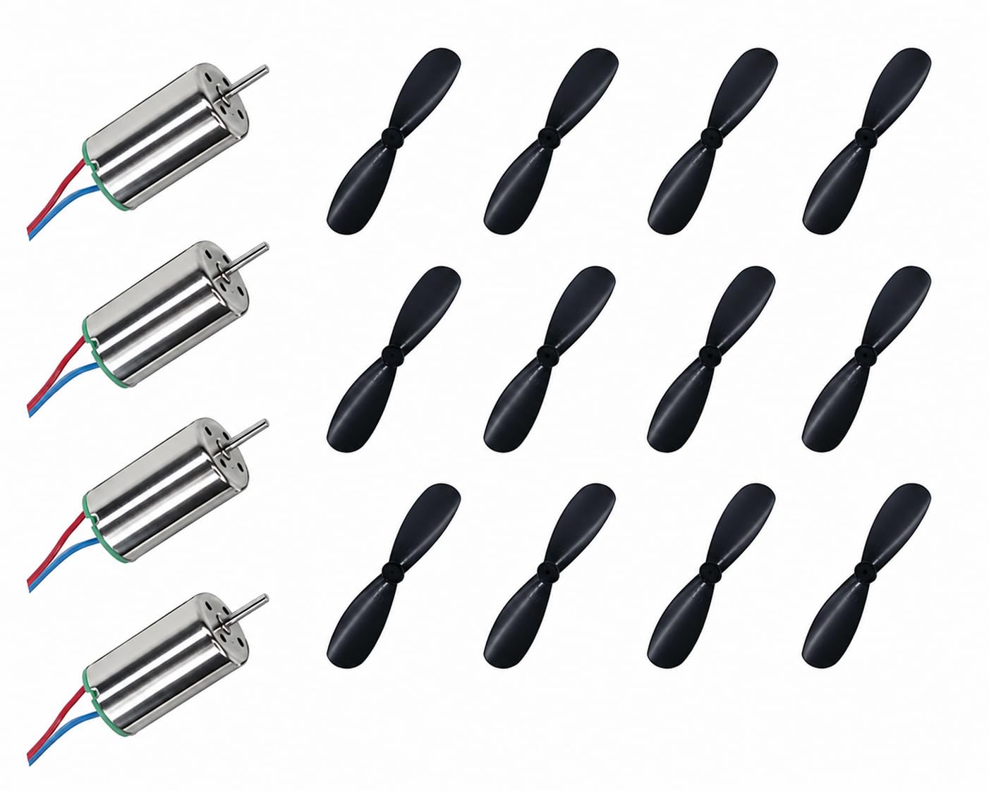 DC 3.7V Micro Coreless Motor Set with 12 Propellers | 4 CW & CCW Motors for Mini Drone, Quadcopter, DIY Electronics, STEM & Science Projects-image-25